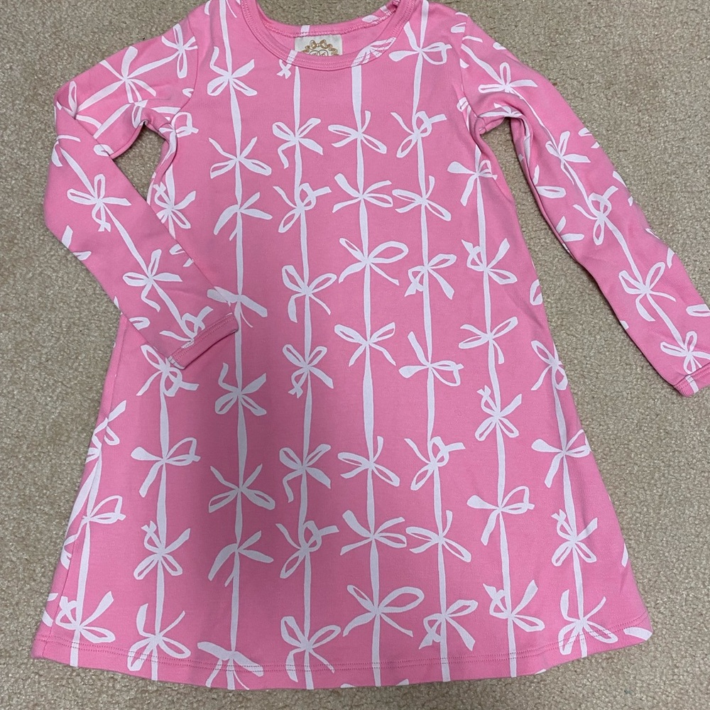Tbbc pink brasselton bow L/S Polly play dress size 5